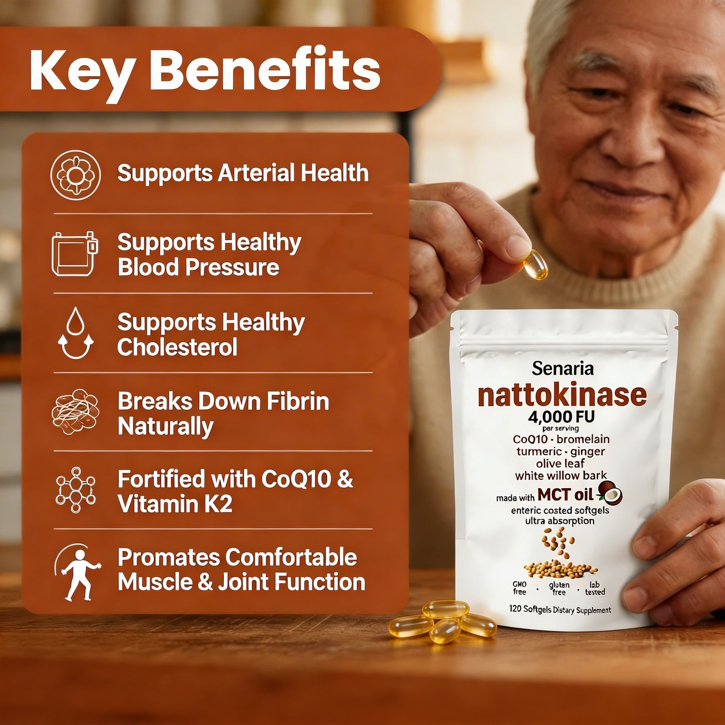 Nattokinase Arterial Support - 4,000 FU Enteric Coated Softgels