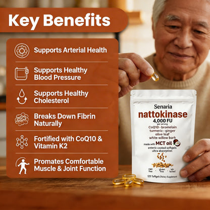 Nattokinase Arterial Support - 4,000 FU Enteric Coated Softgels