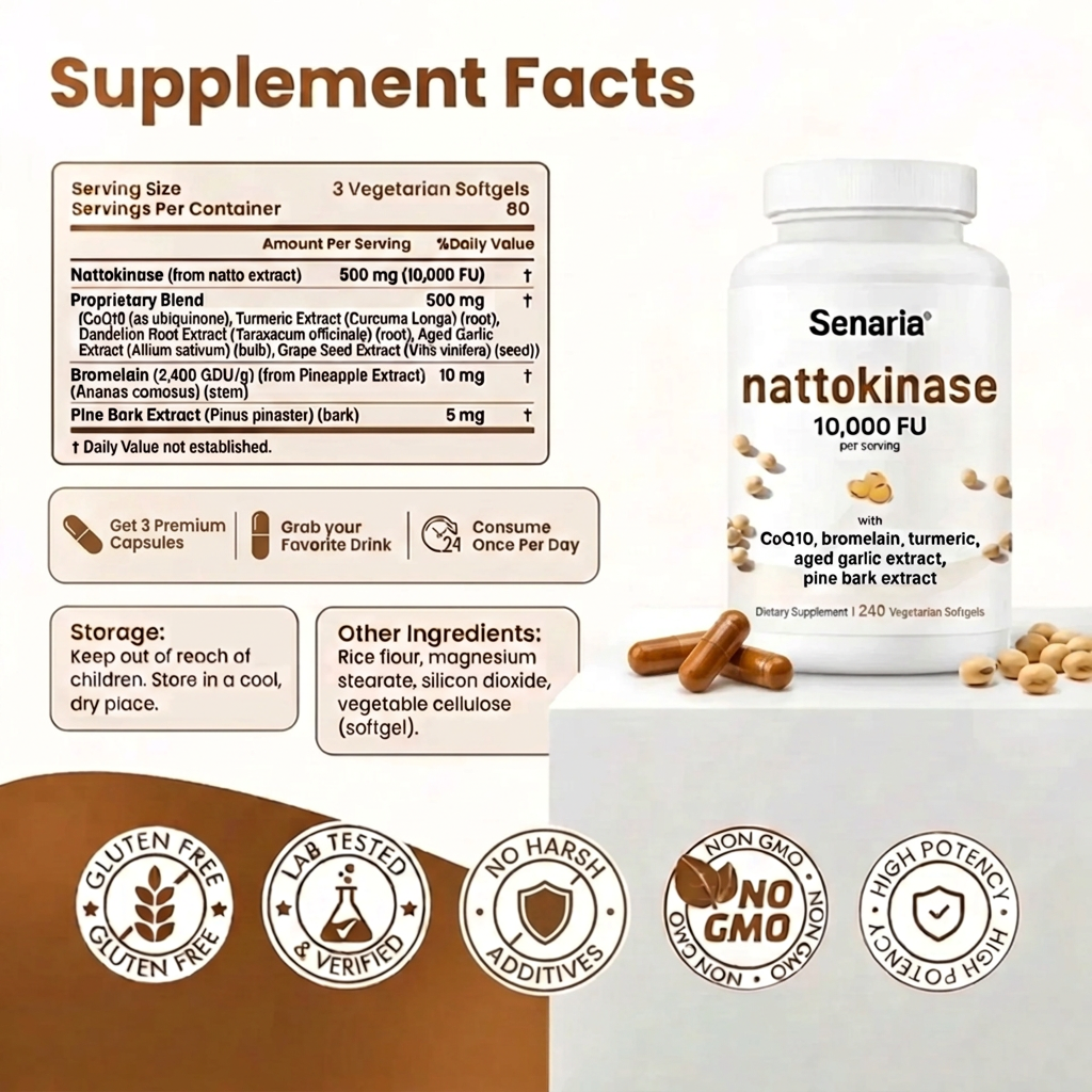 Senaria® Nattokinase 10,000 FU Capsules